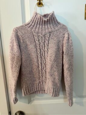 Janie and Jack Dusty Pink Cable Turtleneck Sweater